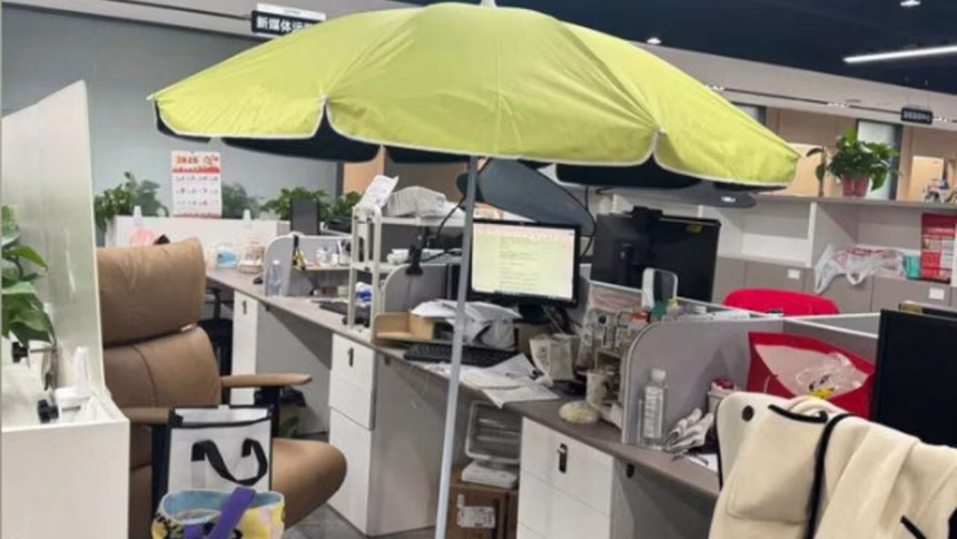 Young Chinese workers answer office ageing with comfort and small rituals